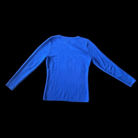 Carole Little 100% Merino Wool Blue LS Sweater Medium - Picture 2 of 7
